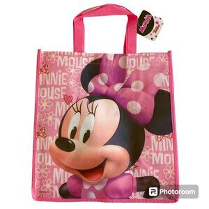 Disney Minnie Mouse Shopper Tote Bag Grocery Beach Shopping Bow Dots Pink